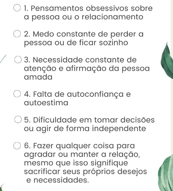 Sinais de Dependência Emocional